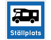 Parkeringsskylt - husbilar - ställplats.