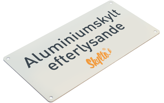 Efterlysande, självlysande, fluorescerande aluminiumskyltar.