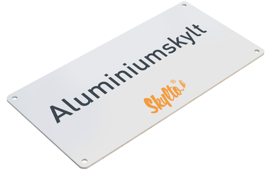 Aluminiumskyltar utformar du direkt online