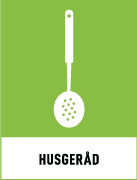 Återvinningsskyltar - Källsorteringsskyltar - Returskyltar - Återbruk - Husgeråd