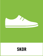 Återvinningsskyltar - Källsorteringsskyltar - Returskyltar - Återbruk - Skor