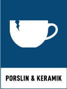 Återvinningsskyltar - Källsorteringsskyltar - Returskyltar - Byggavfall - Porslin och keramik