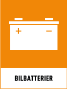 Återvinningsskyltar - Källsorteringsskyltar - Returskyltar - Elektronikavfall - Bilbatterier