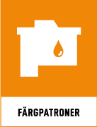 Återvinningsskyltar - Källsorteringsskyltar - Returskyltar - Elektronikavfall - Färgpatroner