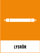 Återvinningsskyltar - Källsorteringsskyltar - Returskyltar - Elektronikavfall - Lysrör