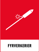 Återvinningsskyltar - Källsorteringsskyltar - Returskyltar - Farligt avfall - Fyrverkerier