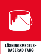 Återvinningsskyltar - Källsorteringsskyltar - Returskyltar - Farligt avfall - Lösningsmedelsbaserad färg