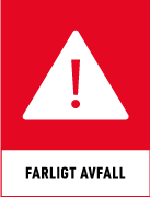 Återvinningsskyltar - Källsorteringsskyltar - Returskyltar - Farligt avfall