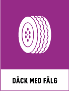 Återvinningsskyltar - Källsorteringsskyltar - Returskyltar - Plast och gummi - Däck med fälg