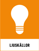 Återvinningsskylt - Källsorteringsskyltar - Returskyltar - Elavfall - Ljuskällor