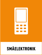 Återvinningsskylt - Källsorteringsskyltar - Returskyltar - Elavfall - Småelektronik