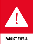 Återvinningsskylt - Källsorteringsskyltar - Returskyltar - Farligt avfall