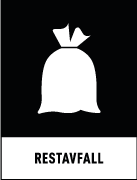 Återvinningsskylt - Källsorteringsskyltar - Returskyltar - Restavfall