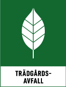 Återvinningsskylt - Källsorteringsskyltar - Returskyltar - Trädgårdsavfall