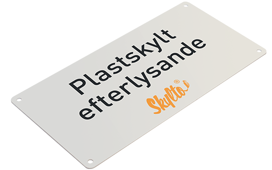 Efterlysande, självlysande, fluorescerande plastskyltar.