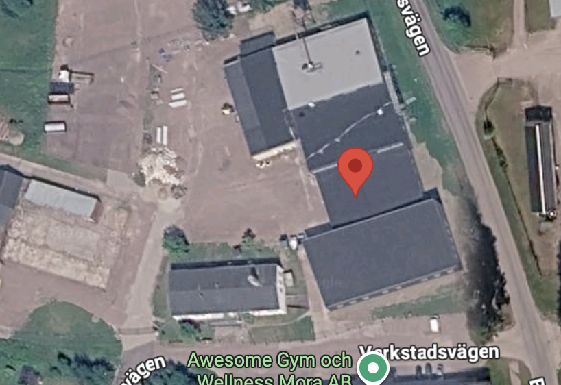 Satellitbild över Skyltos produktion på Brudtallsvägen 11 i Mora